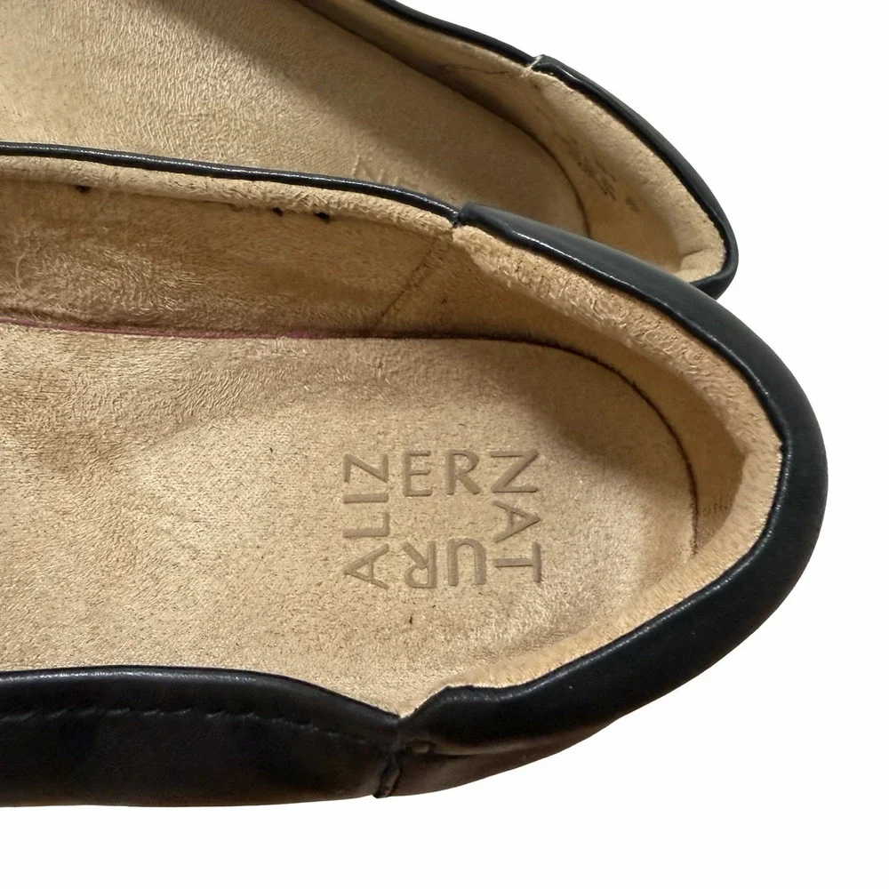 Naturalizer Smooth Leather Flexy Flats Womens US 10 Black Classic Comfort Shoes